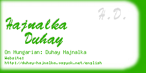 hajnalka duhay business card